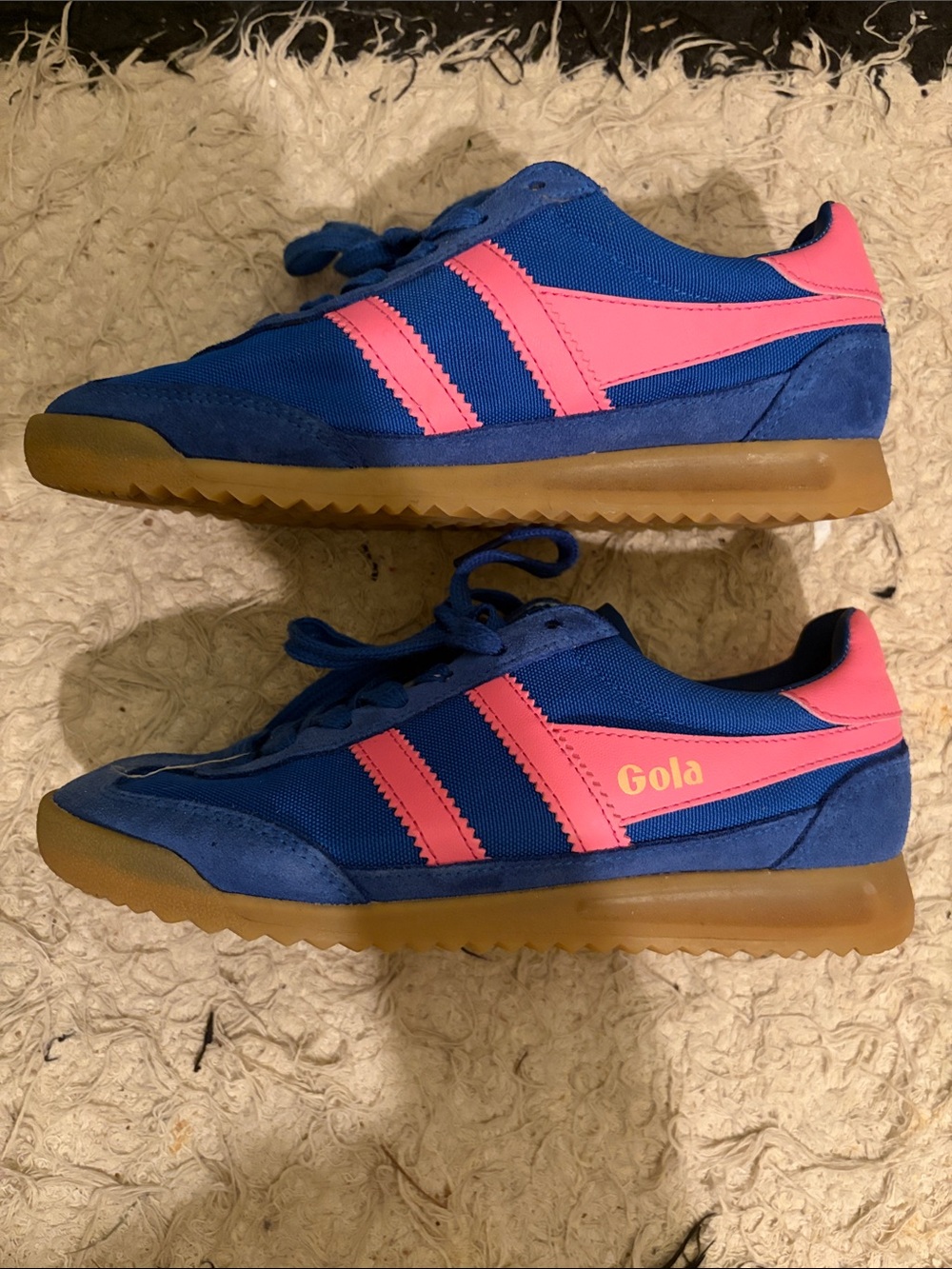 Gola Blue with Pink Retro Trainer Sneakers